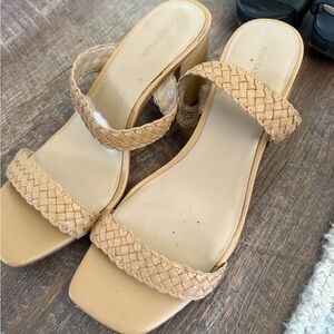 Ann Taylor Beige Woven Strap Heels